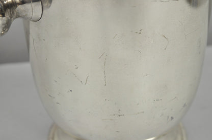 Mid Century Modern Silver Plated Twin Handle Urn Champagne Chiller Ice Bucket