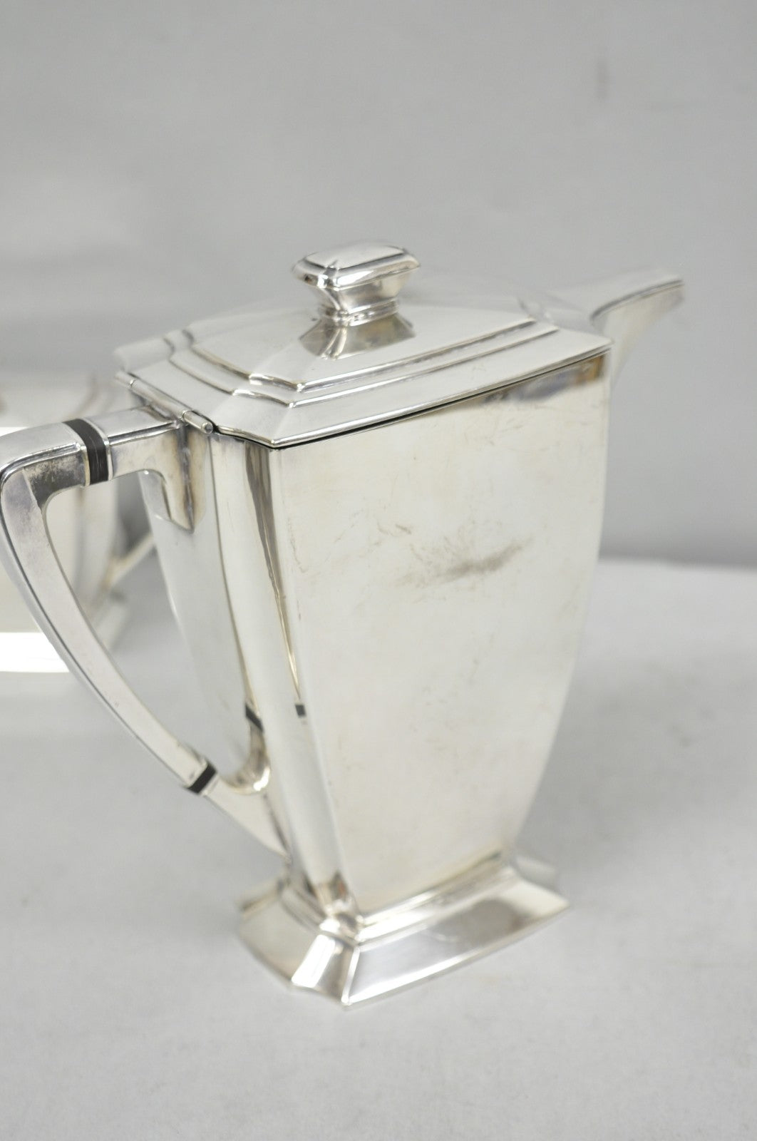 Antique 1847 Rogers Bros "Legacy" Art Deco Silver Plated Tea Set - 3 Pc Set