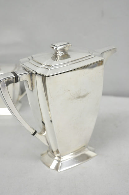 Antique 1847 Rogers Bros "Legacy" Art Deco Silver Plated Tea Set - 3 Pc Set