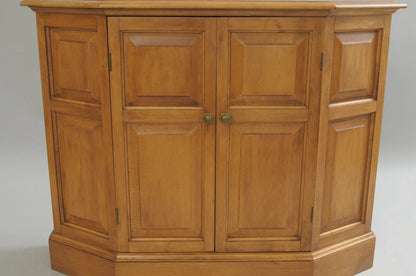 Conant Ball Colonial Maple Wood Console Cabinet Table w Clipper Ship Wall Mirror