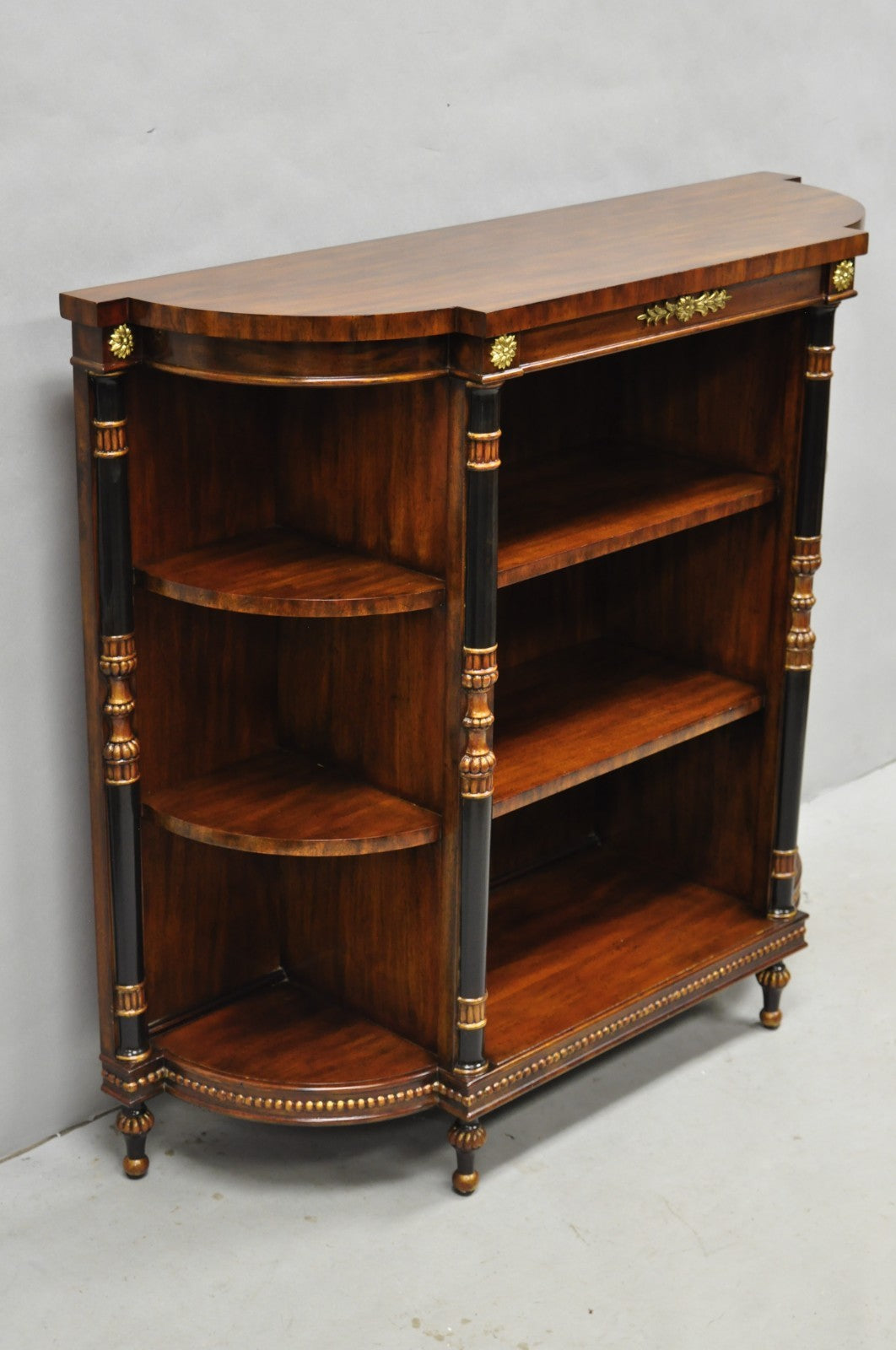 Maitland Smith French Empire Regency Style Mahogany Console Table Bookcase Curio