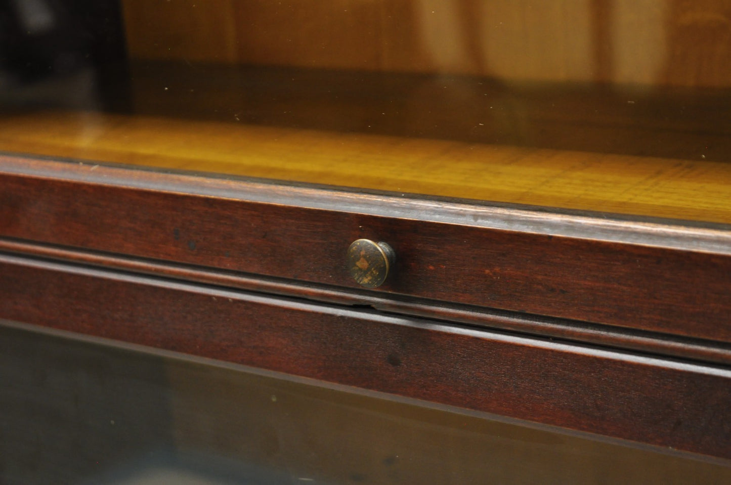 Antique Mahogany 4 Section Barrister Bookcase Glass Door Stacking Lawyer Cabinet