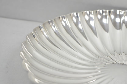 Antique Elkington English Regency 10.5" Round Scalloped Silver Plated Bowl Dish