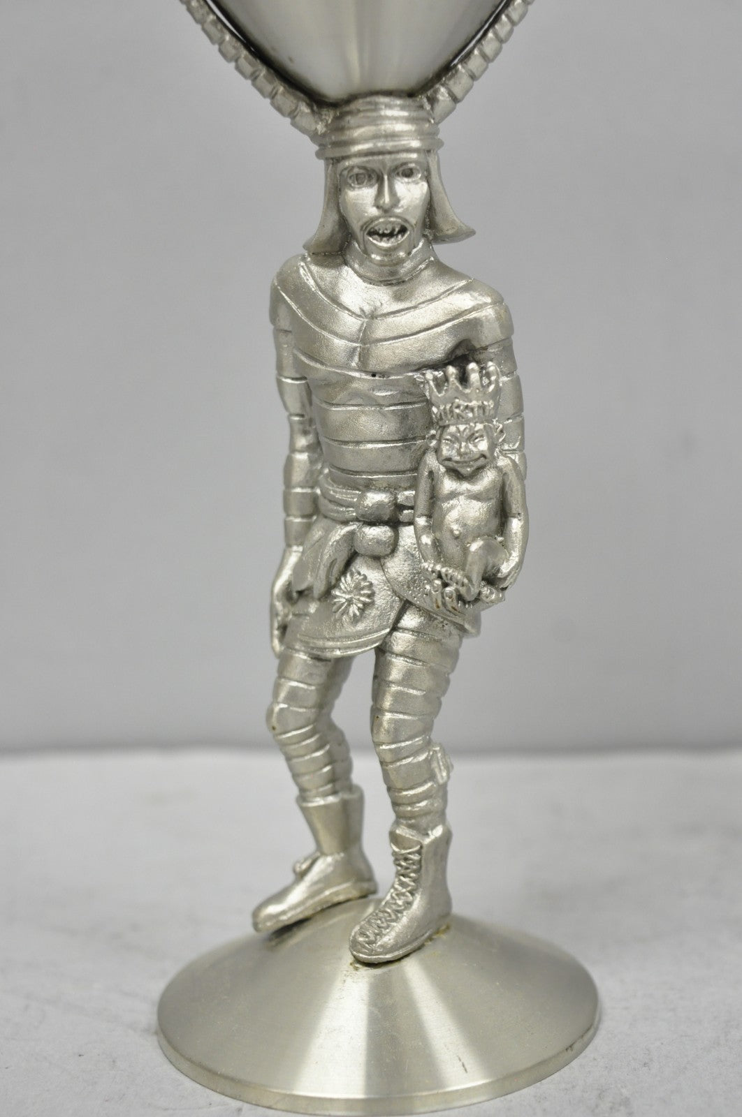 Vintage Royal Order of Jesters Figural Pewter Metal Mirth is King Award Goblet