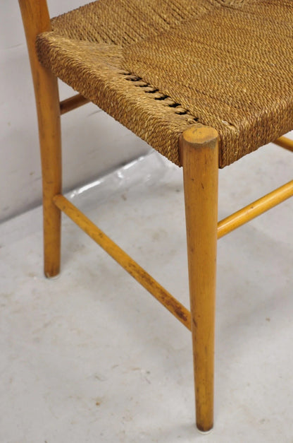 Vintage Gefa Gemla Mid Century Danish Modern Ladderback Rush Seat Side Chair