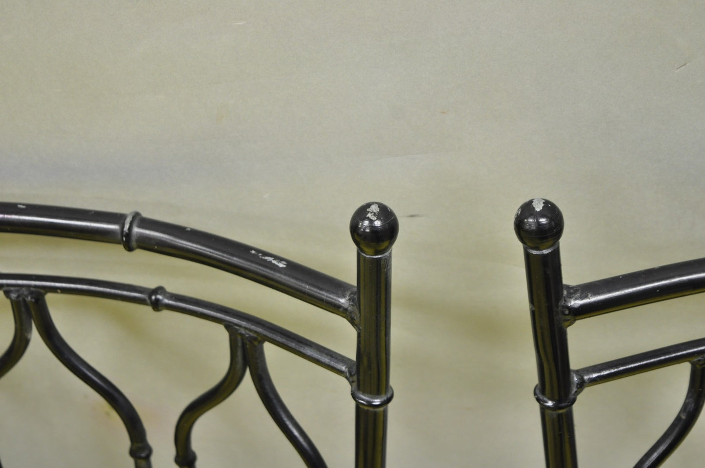 Vintage Salterini Hollywood Regency Wrought Iron Faux Bamboo Dining Chair, Set 8