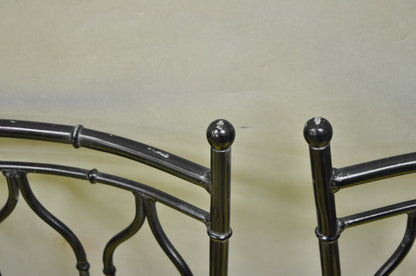 Vintage Salterini Hollywood Regency Wrought Iron Faux Bamboo Dining Chair, Set 8