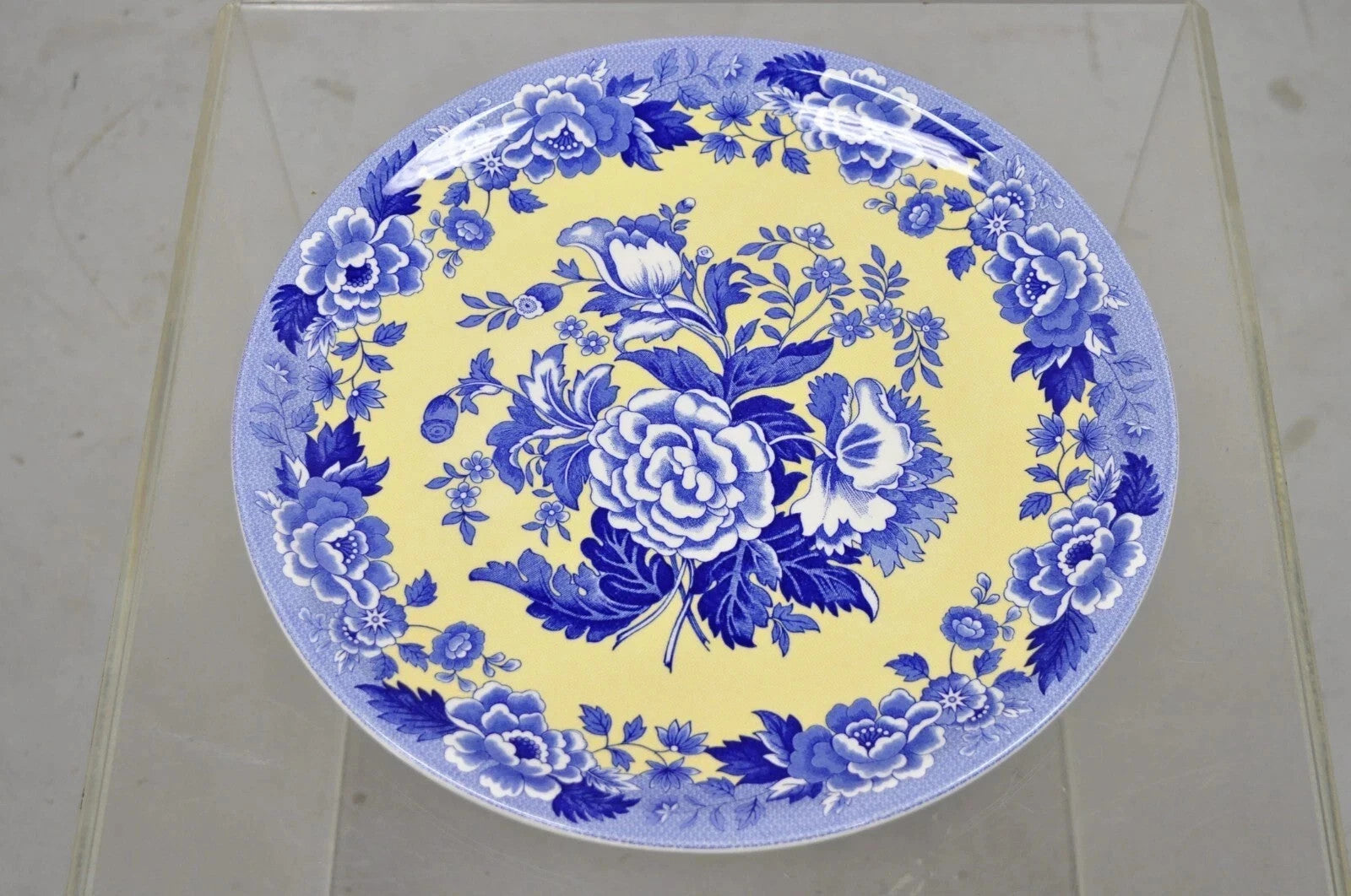 Spode 13" Garden Collection Flowers Poppy Blue Yellow Platter Dinner Plate, Each