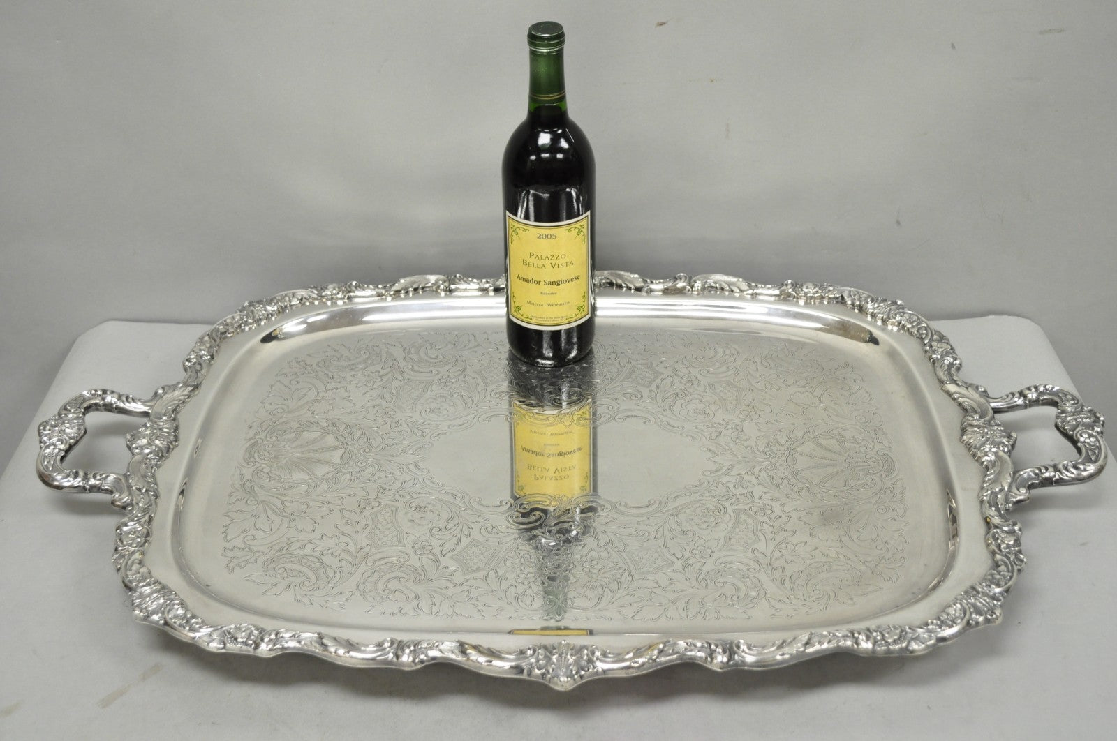 Vintage Poole EPCA Sevenoaks 650 Large Silver Plated Serving Platter Bar Tray B