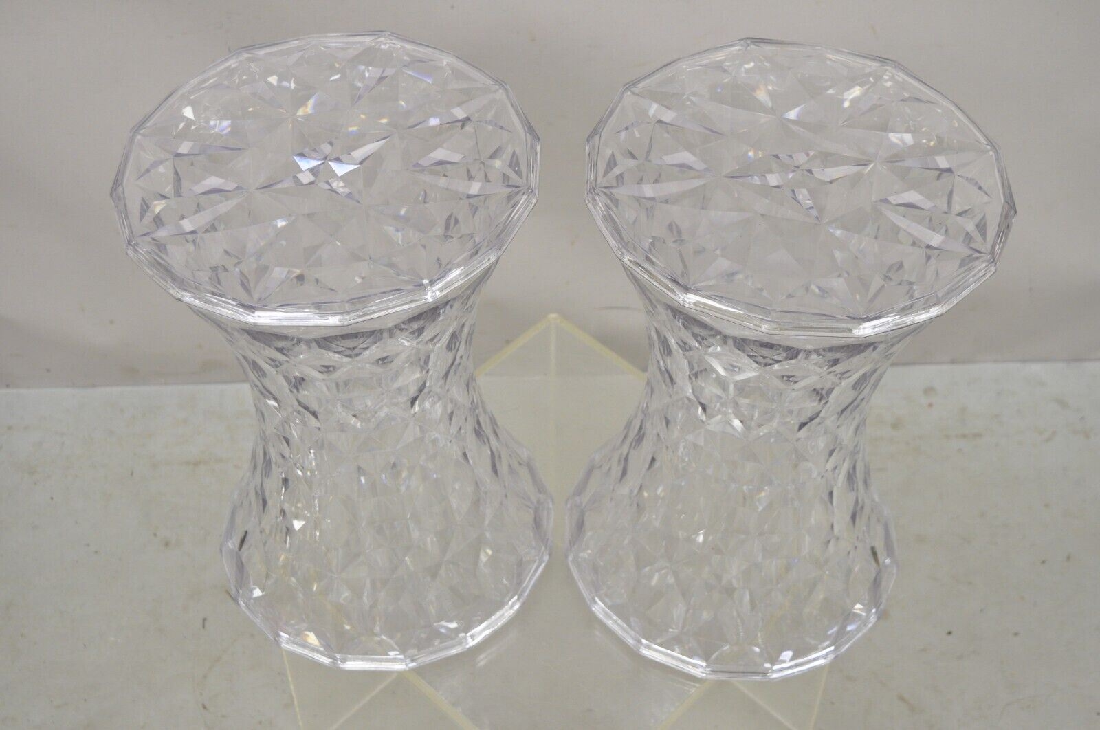 Marcel Wanders for Kartell Italy Clear "Stone" Stool - a Pair