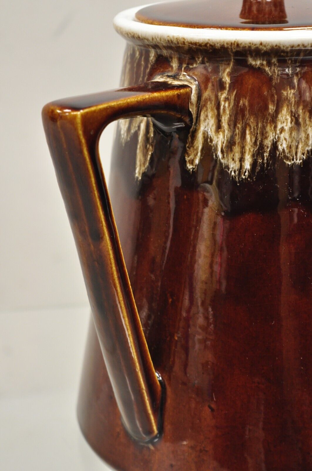 Vintage Rubel 1030 Brown Drip Glazed Ceramic Pottery Large Water Pitcher Pot