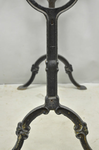 Antique French Victorian Cast Iron Pastry Table Base Marble Top Console Table