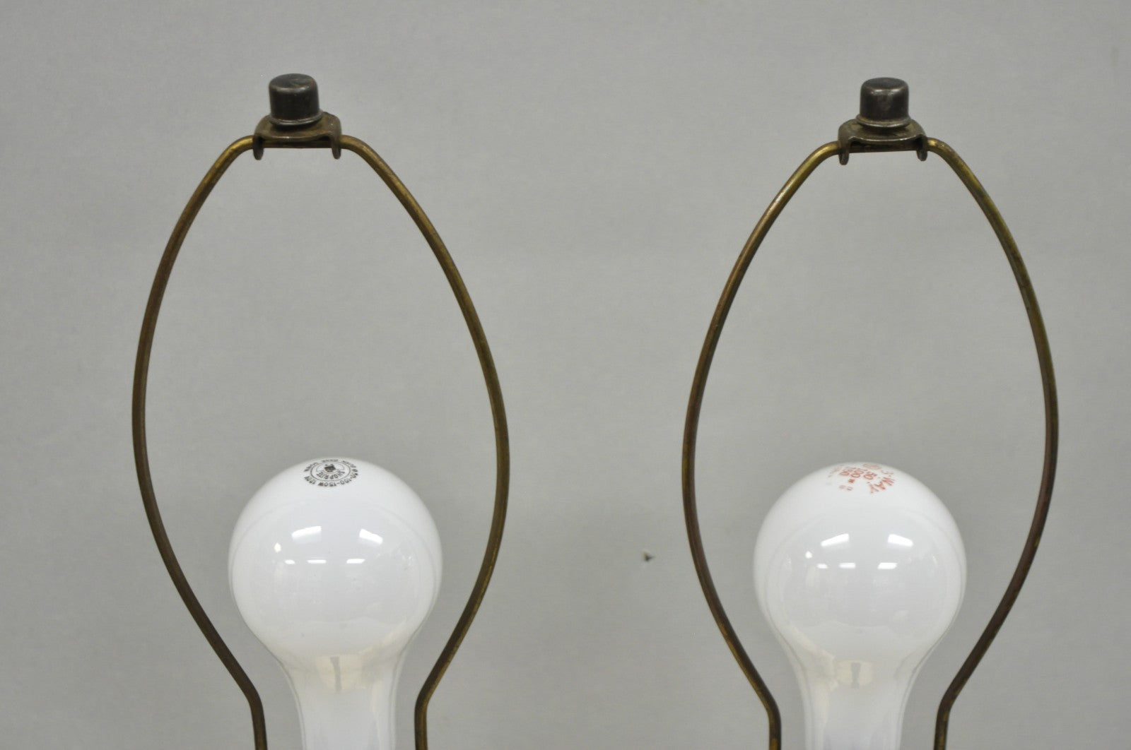 Vintage Italian Neoclassical Style Carved White Marble Urn Table Lamps - a Pair