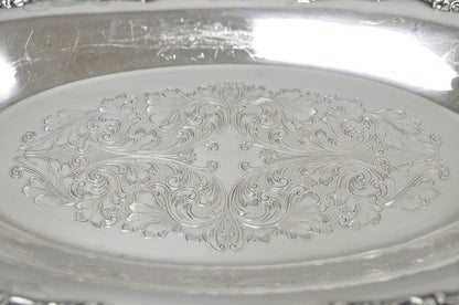 Vintage Community Ascot Victorian Silver Plated Oval Narrow Trinket Dish