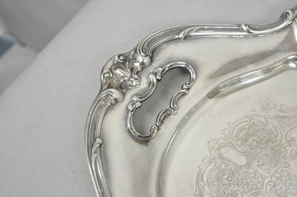 Antique Gorham Silver Plated Victorian Oval Butlers Serving Platter Bar Tray