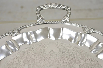Vintage Federal Silver Co Silver Plated Round Twin Handle Bar Platter Tray