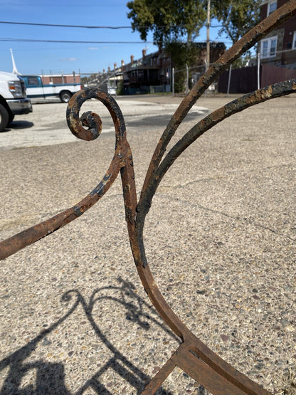Antique Spanish Renaissance Wrought Iron Curule Savonarola Throne Arm Chair