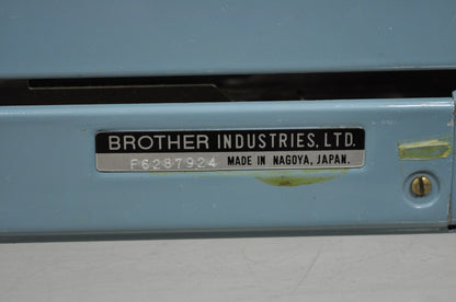 Vintage Brother Webster XL-747 Portable Typewriter Baby Blue with Metal Case