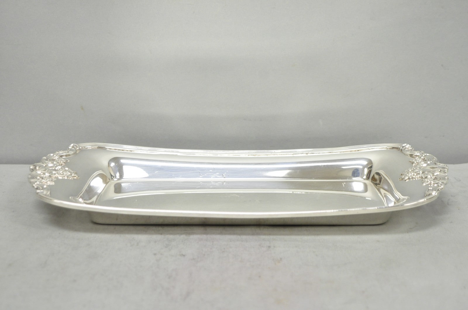 Vintage Baroque by Wallace 210 Silver Plated Narrow Trinket Dish Serving Tray