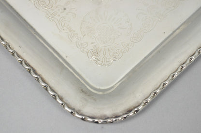 Vintage Silver Plated Victorian Style 9" Square Small Trinket Dish Platter Tray