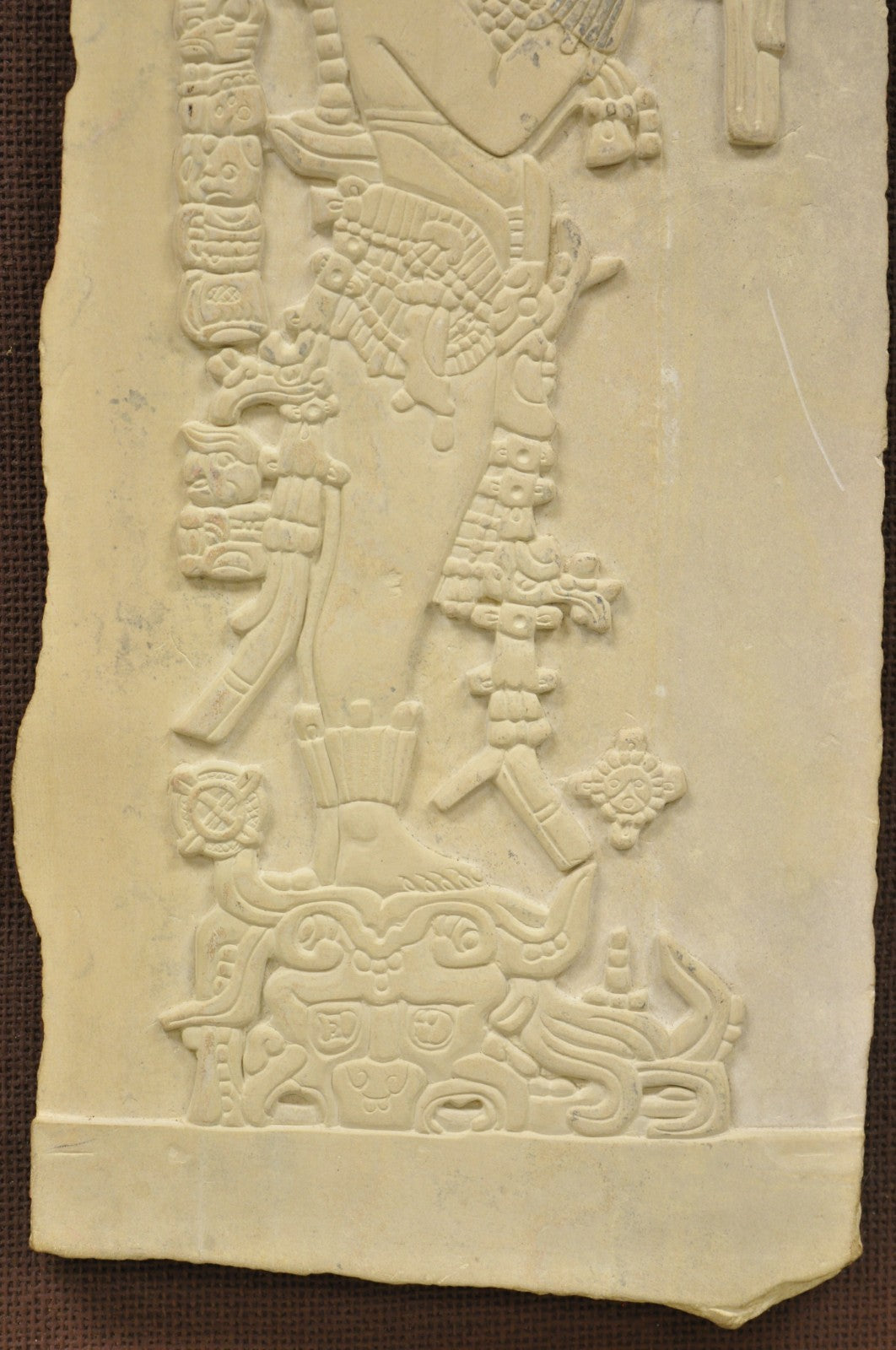 Ancient Maya Mayan Cast Stone Art Plaque Framed Sculpture Reproduction