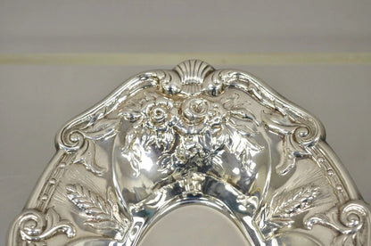 Vintage Floral Embossed Victorian Silver Plated 12" Oval Bar Nut Dish by PS & Co