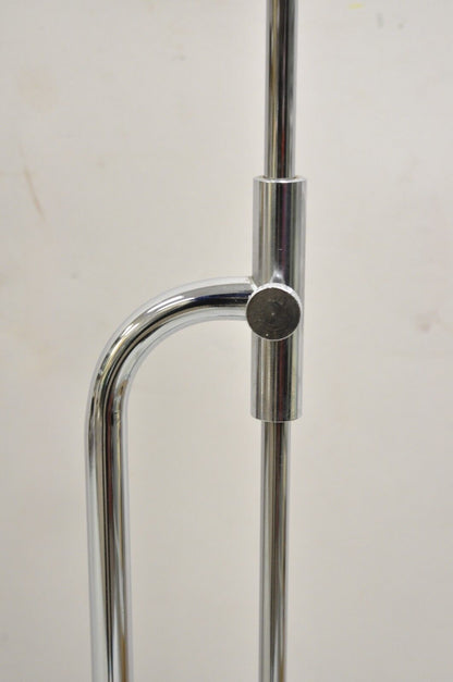 Vintage Mid Century Modern Chrome Modernist Adjustable "Saxophone" Floor Lamp