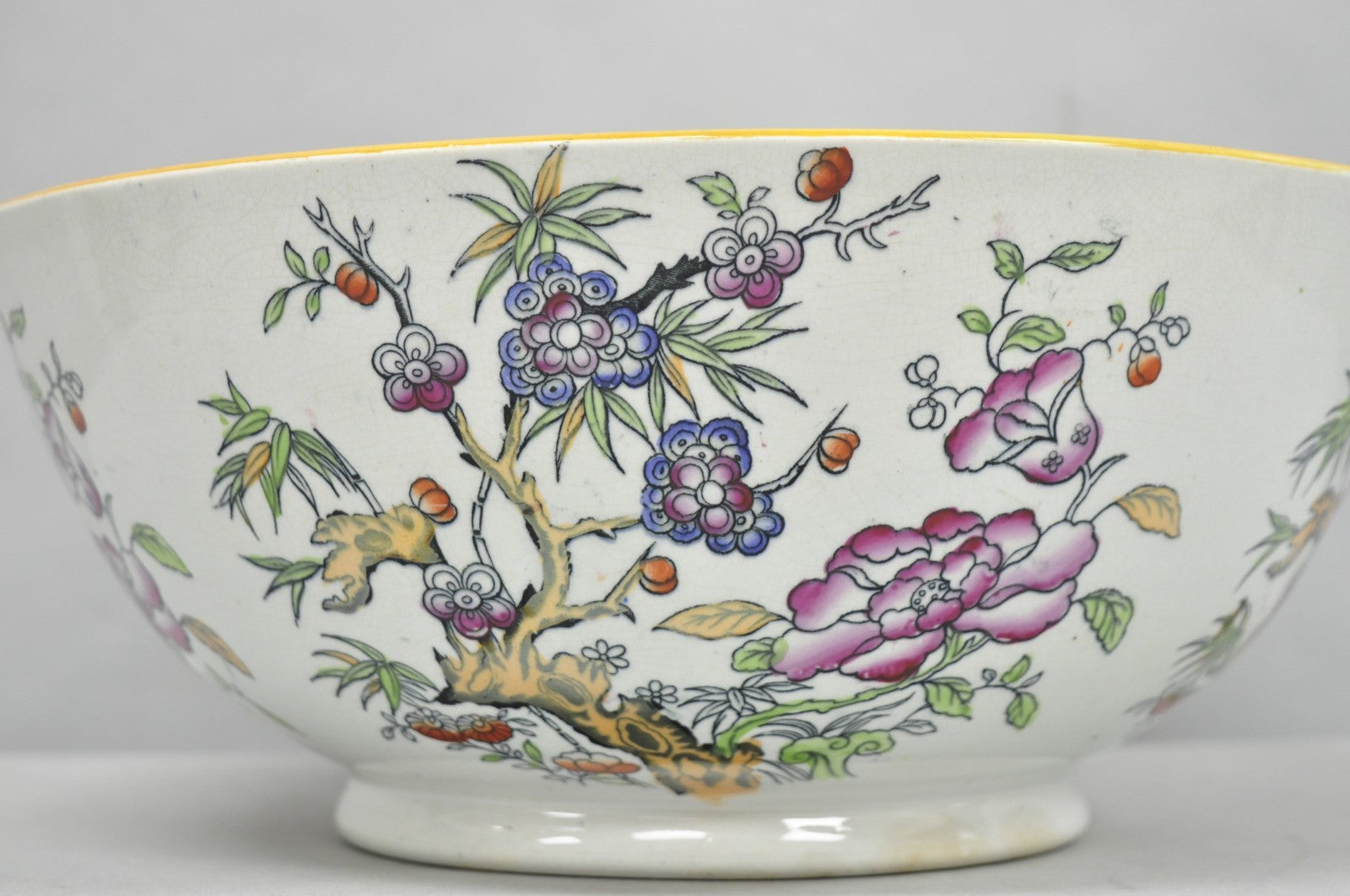 Antique Edge Malkin & Co Indian Tree English Transferware Porcelain Serving Bowl