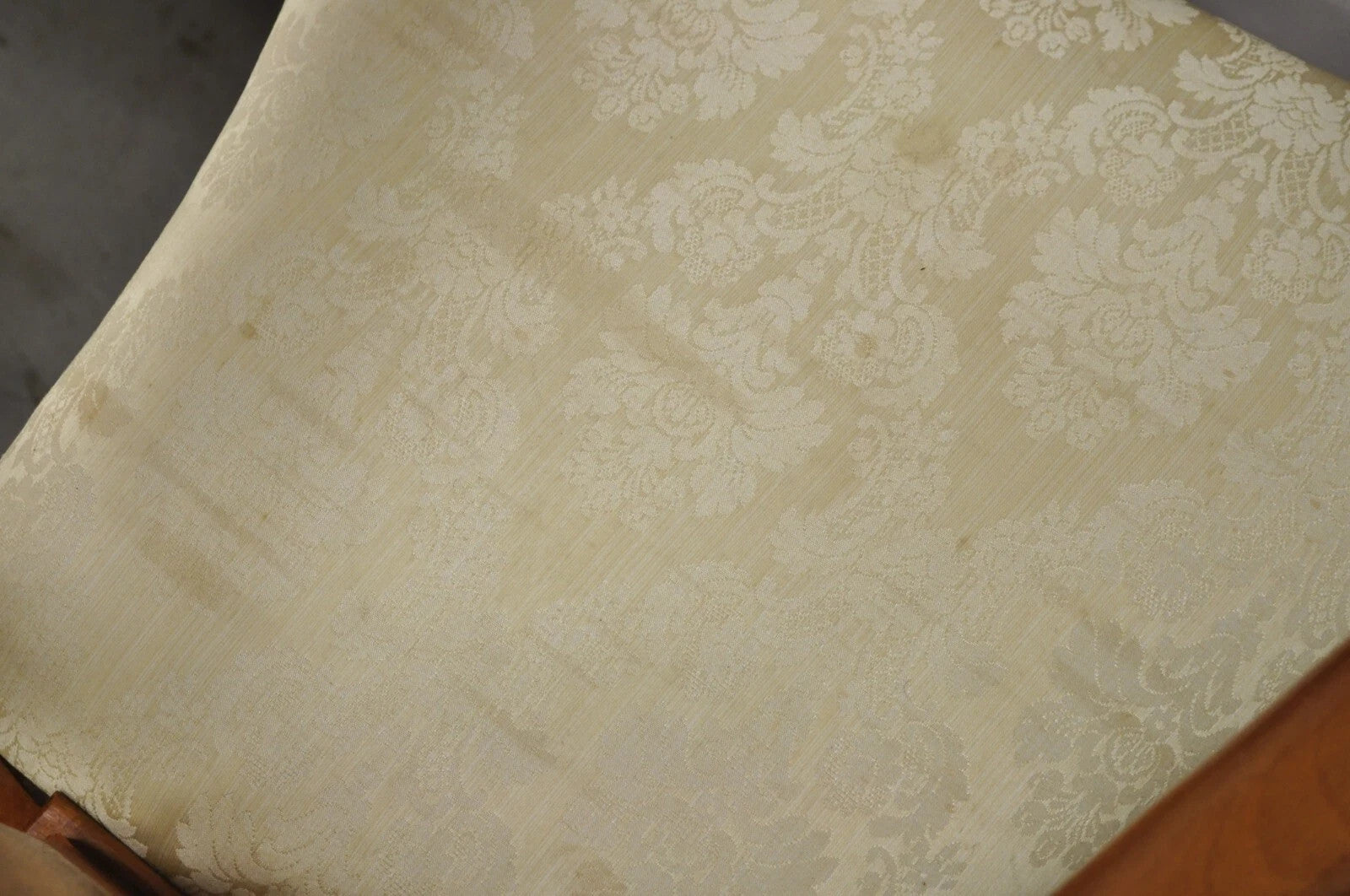 Vintage Queen Anne Style Italian Burl Wood Marquetry Inlay Arm Chairs - a Pair