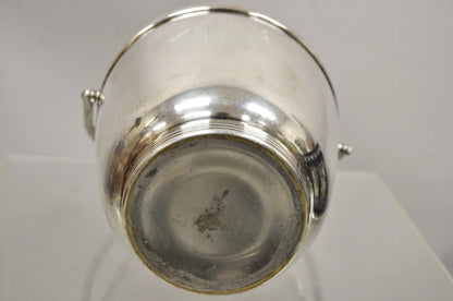 Vintage Sheffield Silver Plated MCM Modern Reticulating Hinge Bar Ice Bucket