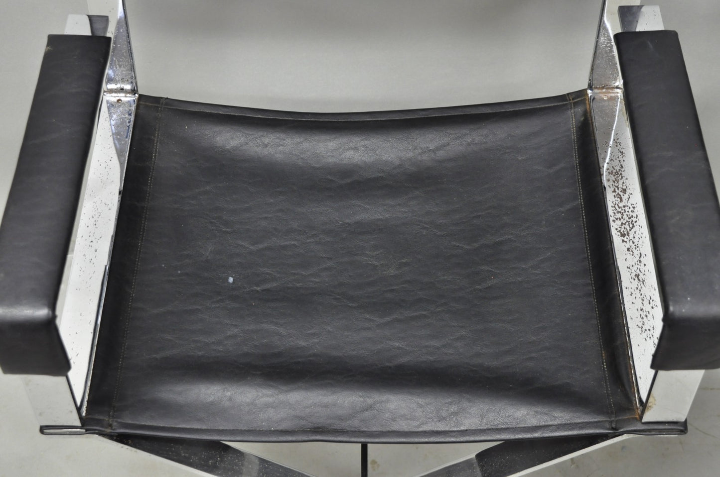 Vintage Alessandro Albrizzi Italy Mid Century Modern Chrome Director Chair Pair