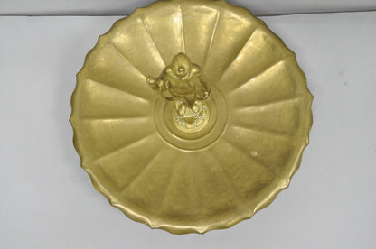 Vintage Art Nouveau Brass Figural Nude Woman Centerpiece Compote Dish Bowl