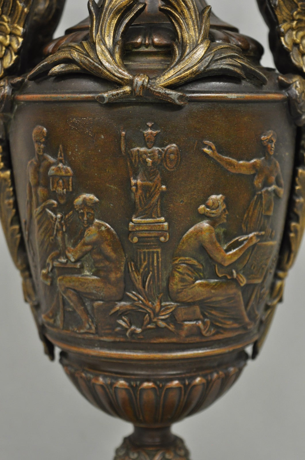 Antique French Neoclassical Style Bronze Figural Swans Table Lamp Signed Picault