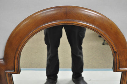 Vintage French Country Style Solid Pine Wood Sculpted Arch Wall Mirror