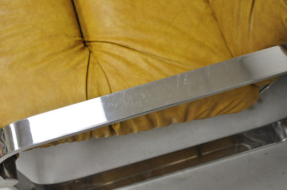 Mid Century Modern Chrome Milo Baughman Style Club Lounge Chair by AGI Ind.