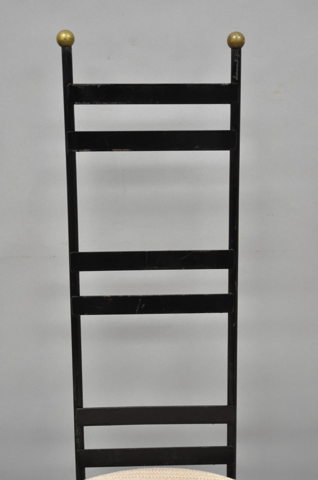 Vintage Arthur Umanoff Wrought Iron Ladder Back MCM Dining Chairs - Set of 4