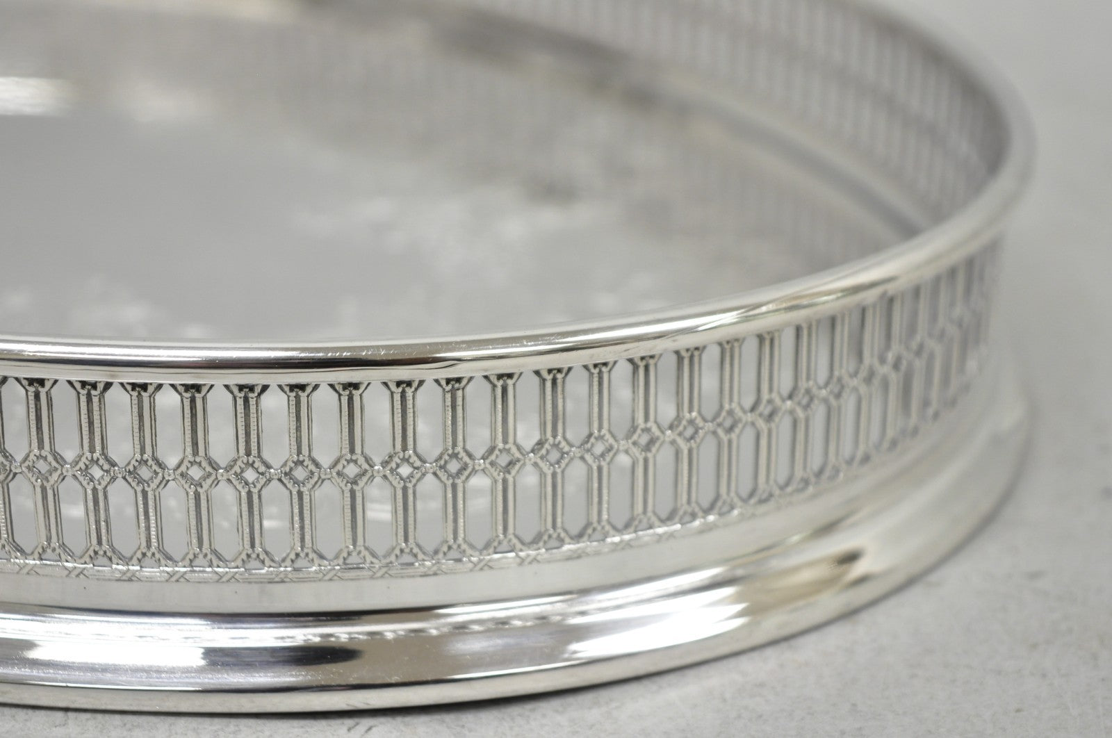 Vintage William Adams WA Italy Silver Plated Oval Raised Gallery Bar Tray