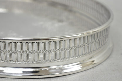 Vintage William Adams WA Italy Silver Plated Oval Raised Gallery Bar Tray