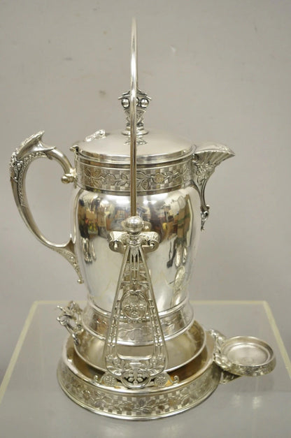 Antique Wilcox Silver Plated Victorian Ornate Tilt Stand Water Lemonade Pitcher