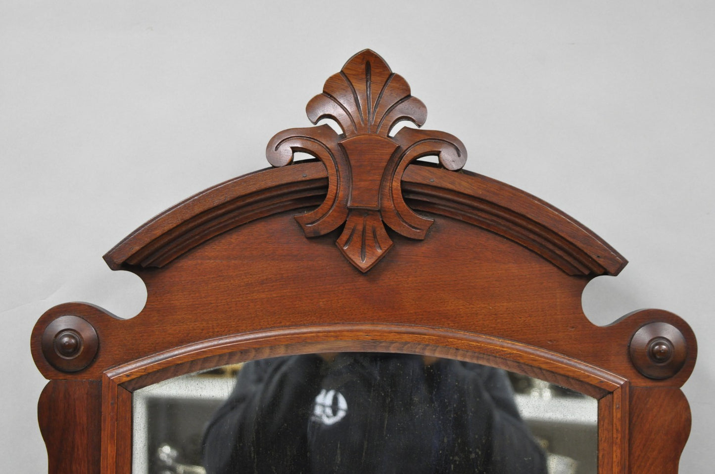 Antique Eastlake Victorian Carved Walnut Marble Top Washstand Dresser w/ Mirror