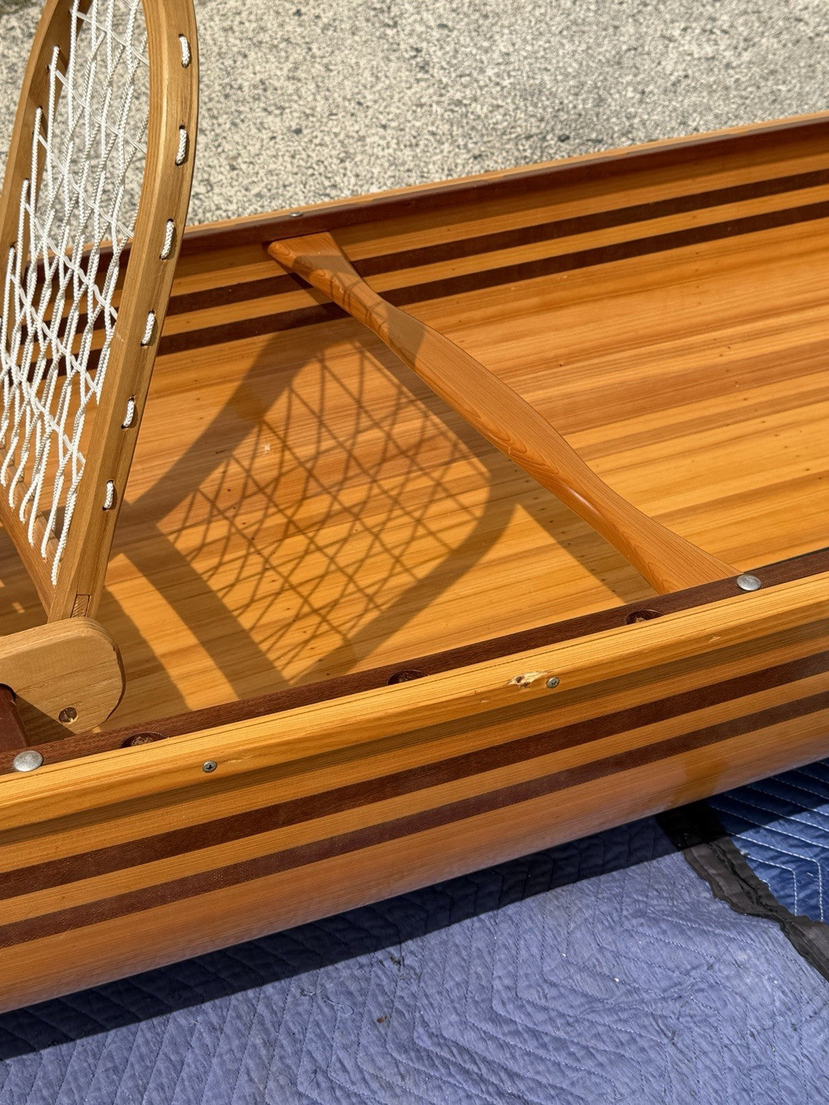 Cedar Strip Built 14' Square Stern Canoe & British Seagull 40 Outboard Motor