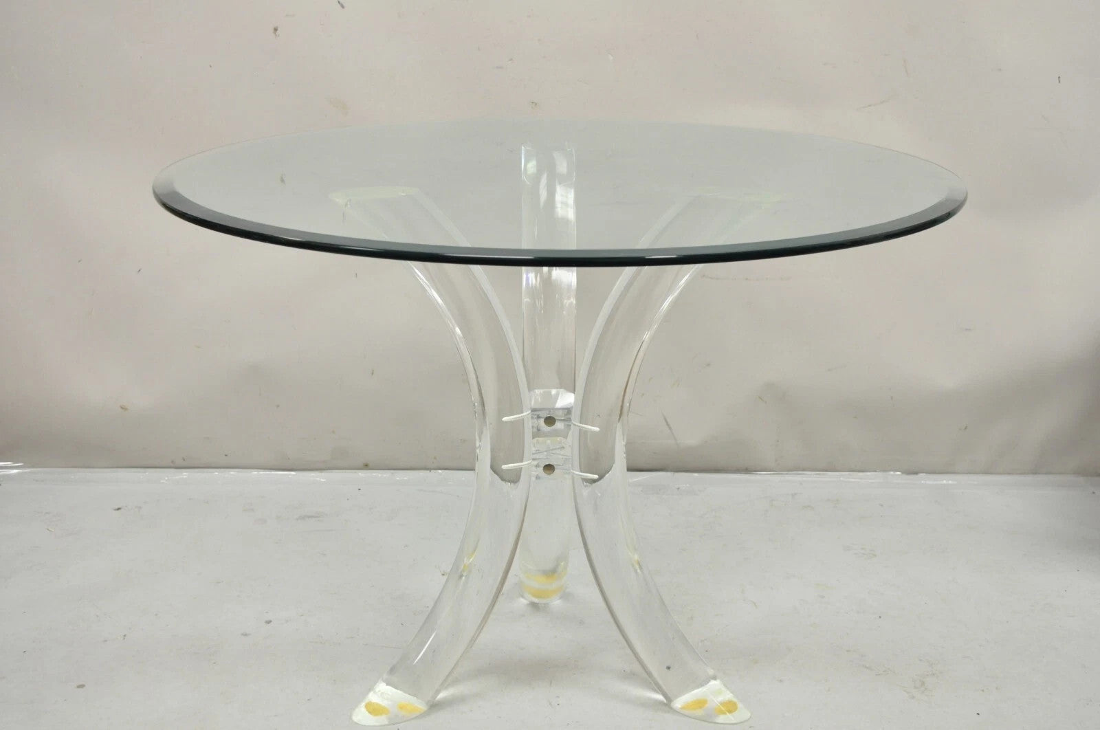 Vintage Mid Century Modern Sculptural Lucite Dining Table & 4 Chairs - 5 Pc Set