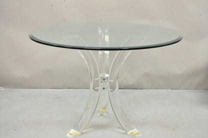 Vintage Mid Century Modern Sculptural Lucite Dining Table & 4 Chairs - 5 Pc Set