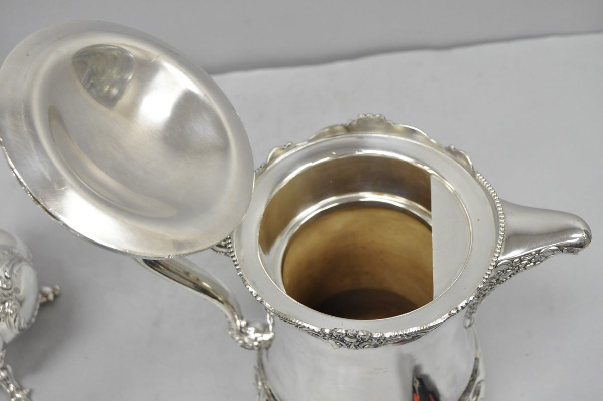 Antique Derby Silver English Victorian Silver Plated Large Warm Water Pitcher