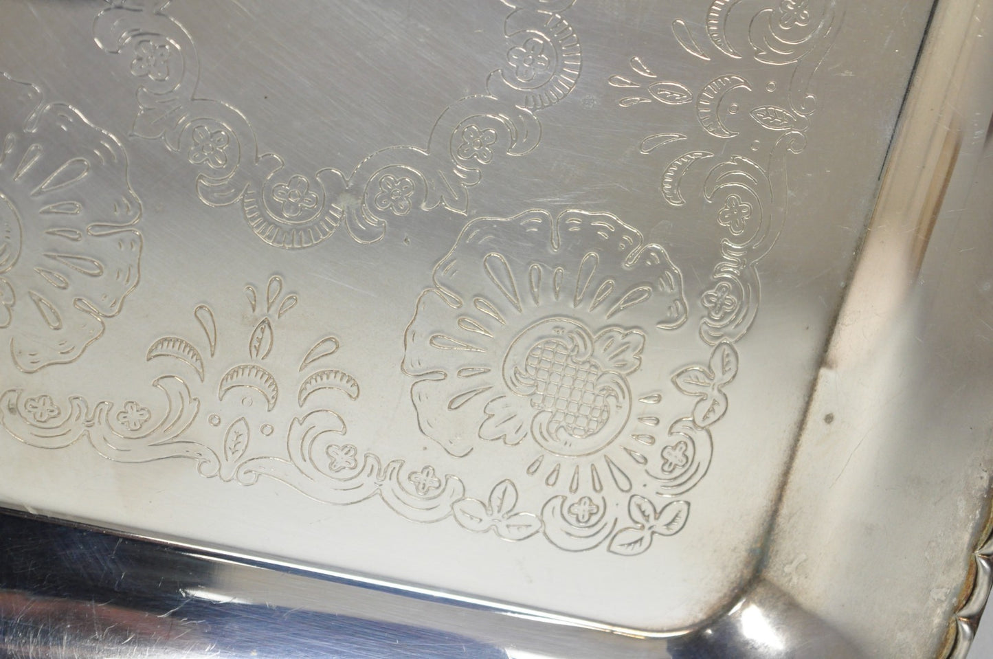 Vintage Silver Plated Victorian Style 9" Square Small Trinket Dish Platter Tray