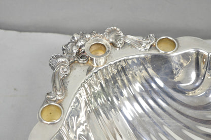 Vintage Sheffield Silver Co. Clam Shell Silver Plated Footed Serving Dish