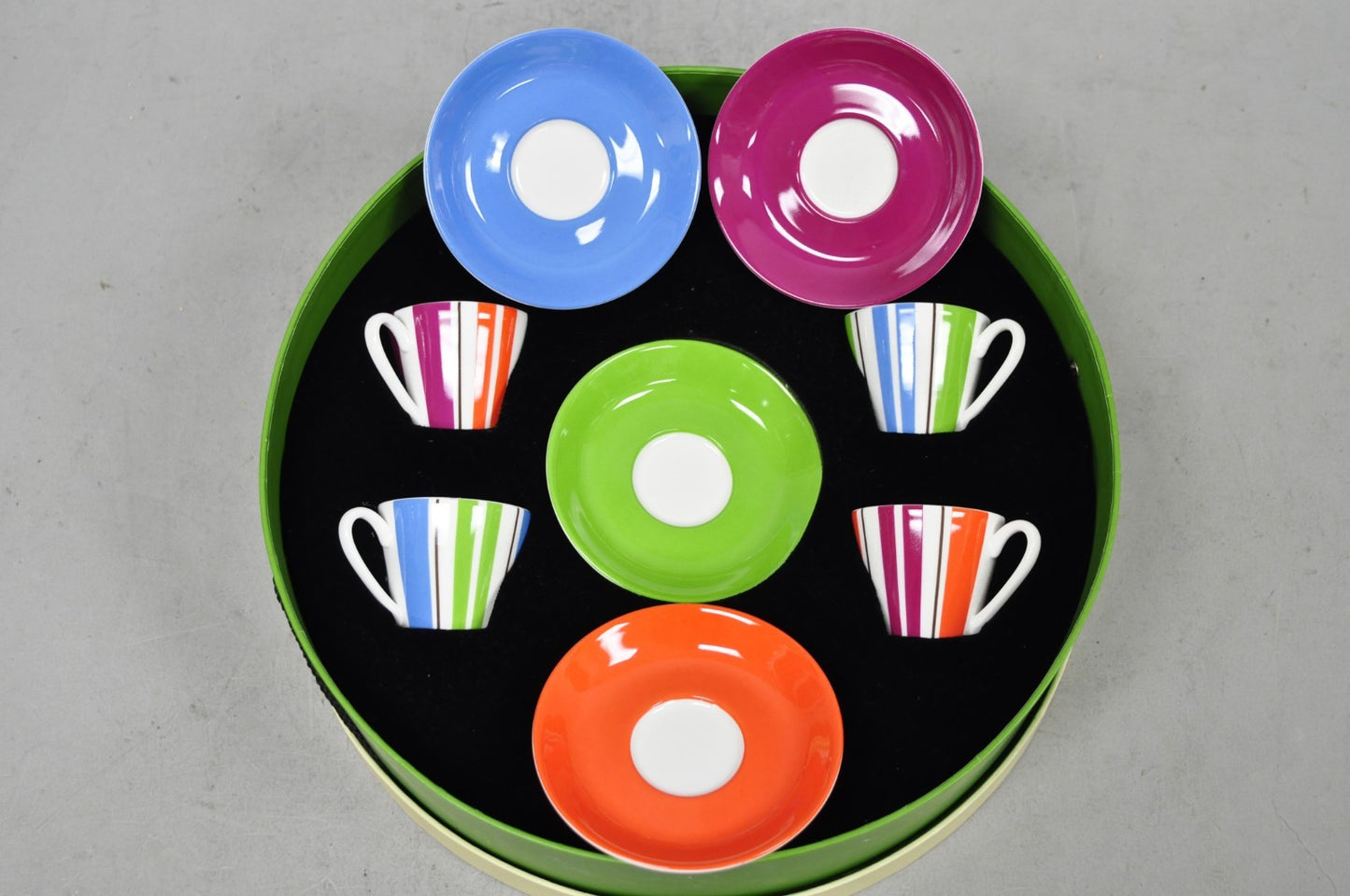 Kate Spade Lenox Collins Stripe Demitasse Espresso Cup & Saucer NIB - Set of 4