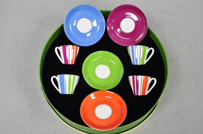 Kate Spade Lenox Collins Stripe Demitasse Espresso Cup & Saucer NIB - Set of 4