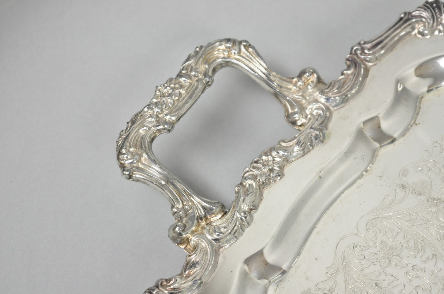 Vintage Sheridan Victorian Silver Plated Narrow Footed Serving Platter Bar Tray
