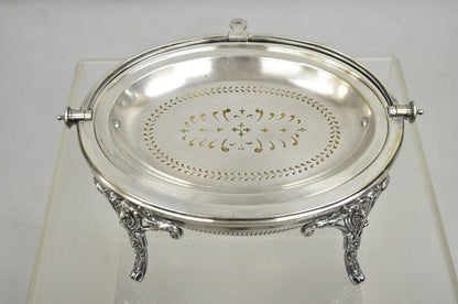 Antique English Edwardian Large Silver Plated Roll Top Warmer Chafing Dish